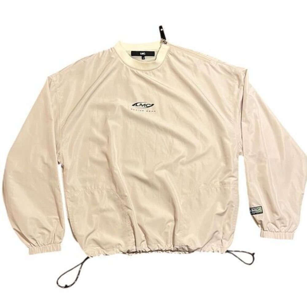 LMC Windbreaker Jacket Size 2 Men's Cream 1/4 Zip Lost Management Cities XXL